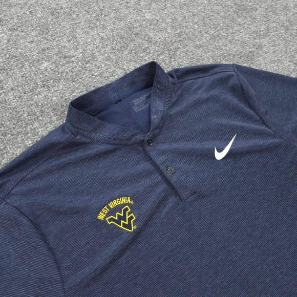 Nike Other - West Virginia Mountaineers Polo Shirt Mens L Blue NCAA Golf Nike DriFit Blade